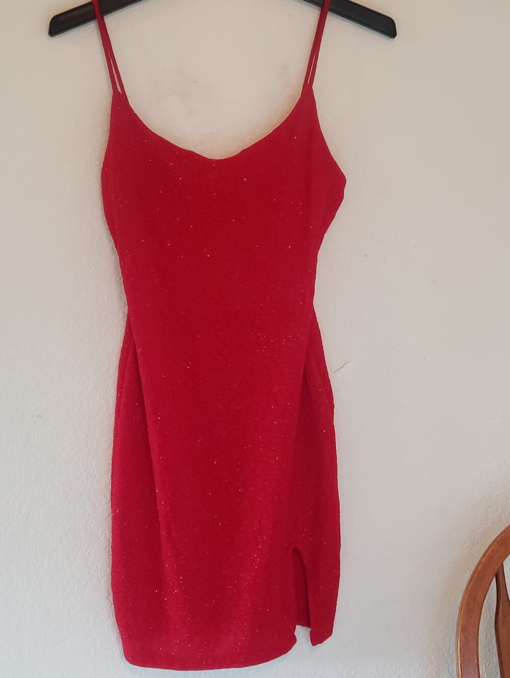 Red Sparkle Mini Dress Size Med Sexy Night Out Festival Stretch